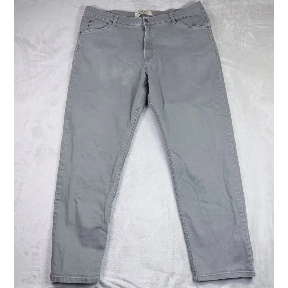 Wrangler Authentics Men’s Gray Stretch Straight Leg Jeans Size 40x32